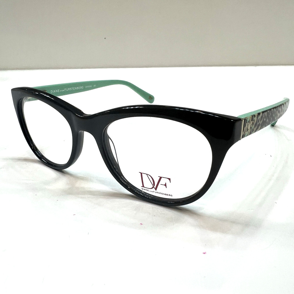 NEW Diane von Furstenberg DVF 5058 001 Black Semi Cats Eyeglass Frames 49-18-135